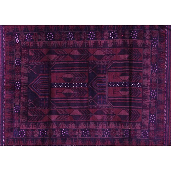 Ahgly Company Indoor Rectangle Persian Purple Traditional Area Rugs, 5' x 7'