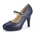 thumbnail image 1 of Zapatos IDIFU azul marino Mary Jane Tacones para mujer talla 9.5, 1 of 6