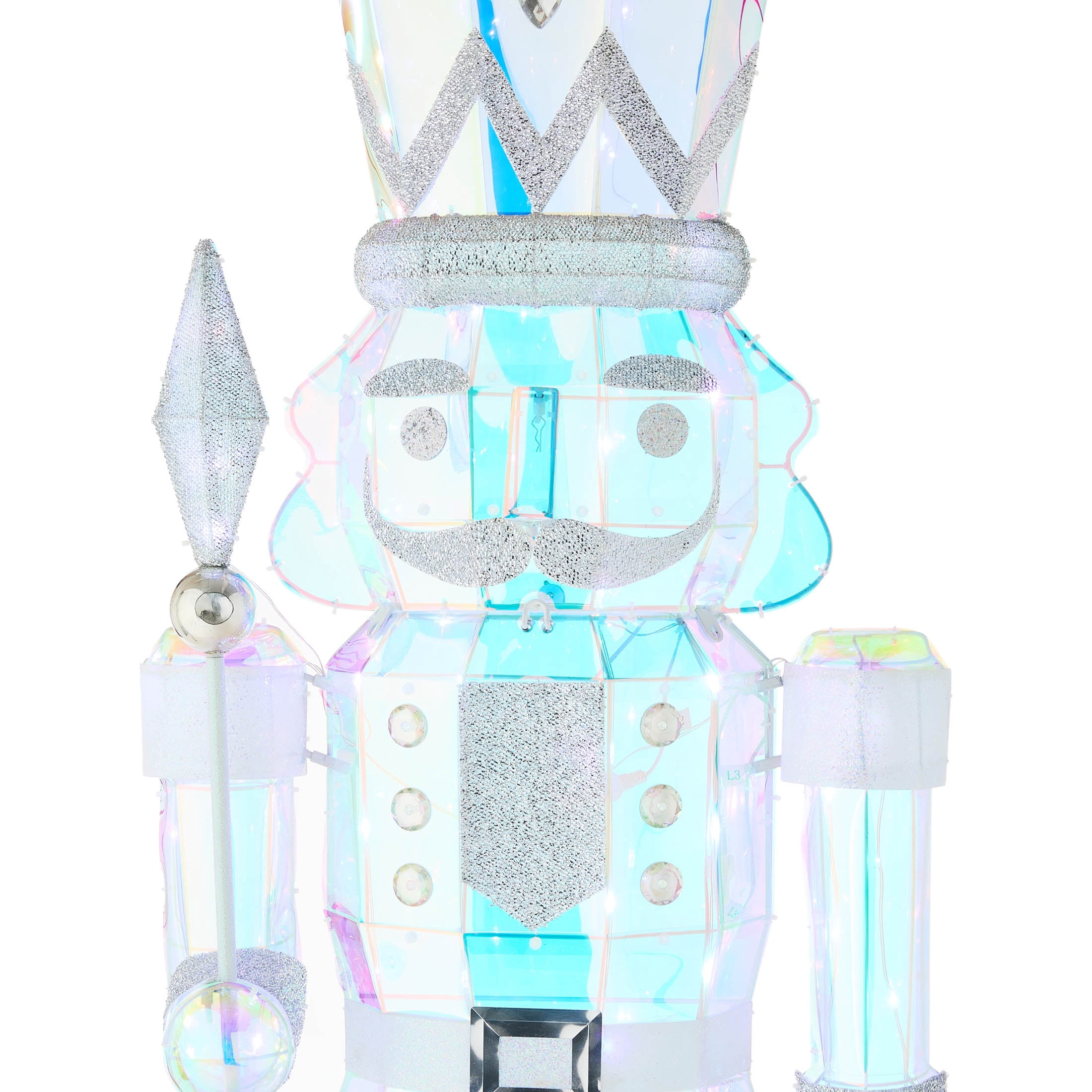 LED Lighted Prism Nutcracker Christmas Decoration, Iridescent, 72", by Holiday Time