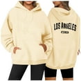 thumbnail image 1 of Chandail à Capuche Décontracté pour Femmes, Imprimé Lettre, Manches Longues, Col Rond, avec Poche et Cordon de Serrage pour Sports en Plein Air, 1 of 6