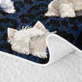 thumbnail image 5 of Homewish Cute Dog Twin Quilt Set,Navy Black Leopard Print Twin Coverlet Set,2pcs, 5 of 7