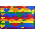 thumbnail image 4 of SKYSONIC Rainbow Heart LBGT Non-Slip Area Rug, Happy Valentines Day Floor Carpet Comfort Floor Mats Decor for Indoor Front Porch Living Room Bedroom Kitchen, 36"x24", 4 of 5