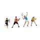 thumbnail image 5 of 4 piezas 1:64 figuras en miniatura modelos de diseño decorativo de tenis accesorios de adornos pequeños coleccionables figuras de personas en, 5 of 9
