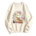 thumbnail image 4 of Halloween Sweatshirt for Women Sweatshirt Casual Wear with Long Sleeve Crewneck for Autumn and Winter Comfort Khaki XL, 4 of 4