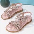 thumbnail image 4 of Godom Sandals for Girls Open Toe Cute Princess Flats Sparkly Summer Dress Shoes for Toddler Little Big Kid, 4 of 7