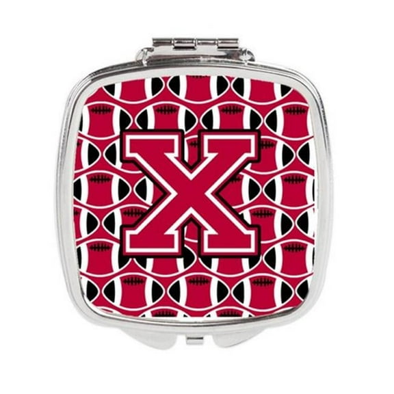 Letter X Football Crimson & White Compact Mirror