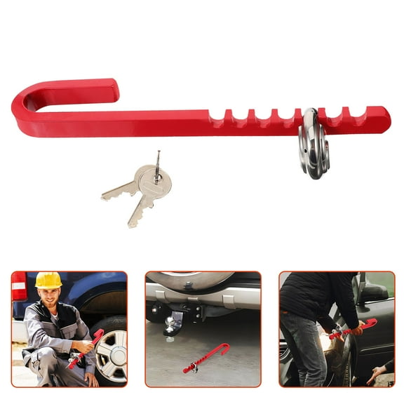 NUOLUX 1Set J Shape Carbon Steel Trailer Lock for Preventing Rear-End Collision and Towing Operations