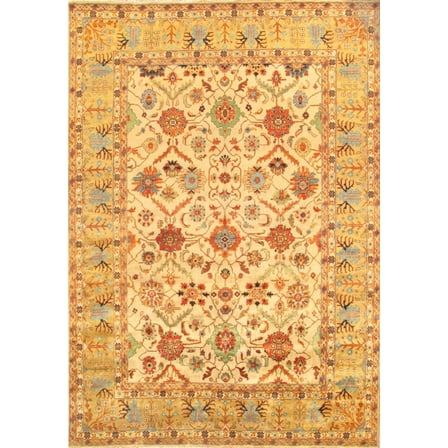 Pasargad Home Mahal Collection Hand-Knotted Wool Area Rug- 7' 8" X 9' 8"