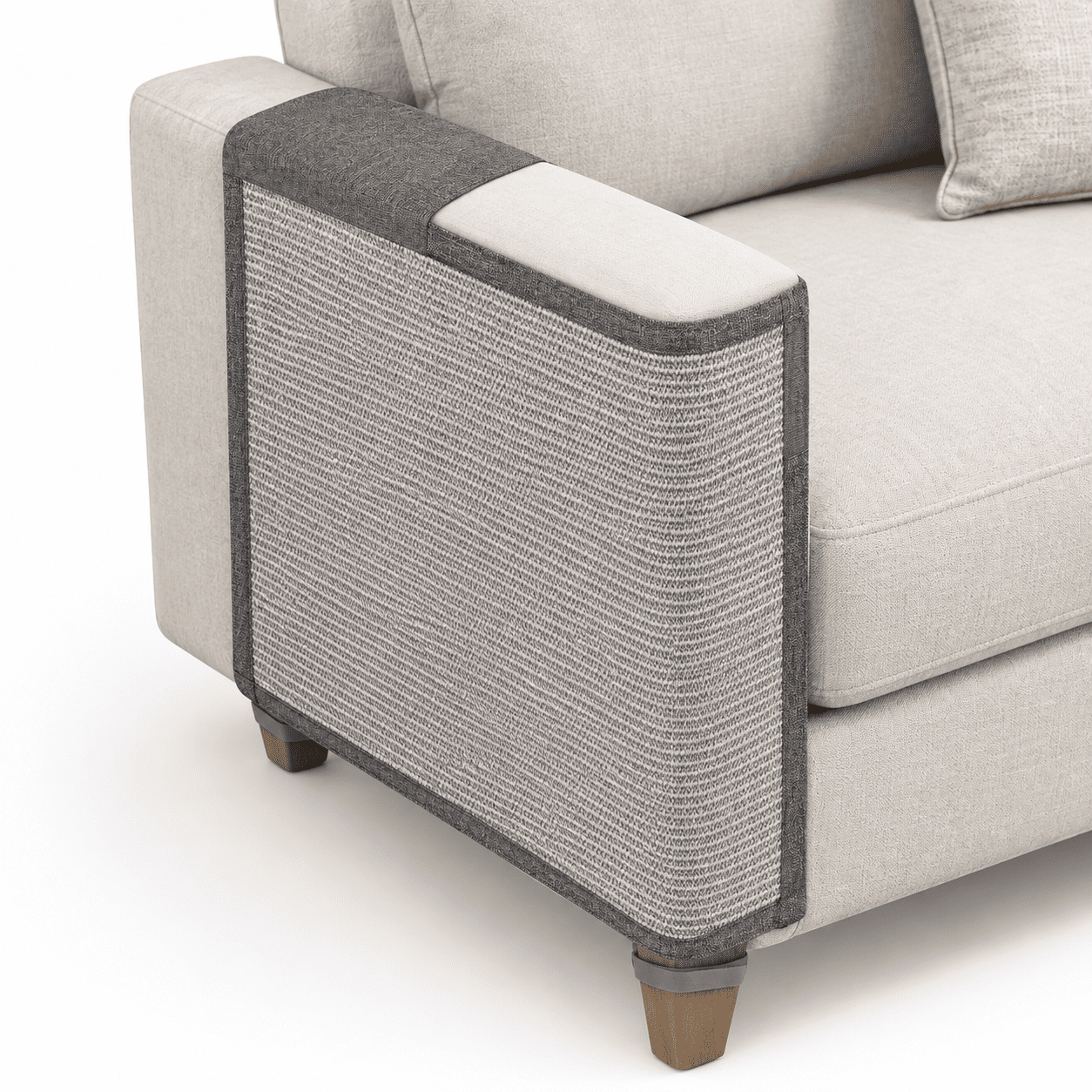 Grey Right Hand Cat Scratch Couch Protector 23.6 L x 19.7 W Sisal Furniture Pad