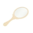 thumbnail image 5 of Unique Bargains 1 Pc Flower Pattern Handheld Mirror for Vacation Travel Light Yellow Plastic Glass, 5 of 5