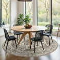 thumbnail image 3 of General Washable Oriental Area Rug - 6ft Round Rugs for Living Room Soft Carpet for Bedroom Waterproof Floral Distressed Indoor Stain Resistant Non-Shedding Floor Carpets (Beige, 6ft-Round), 3 of 12
