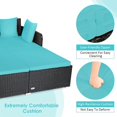 thumbnail image 6 of Canddidliike Weather-Resistant Rattan and Steel Spacious Outdoor Daybed, Turquoise, 6 of 9