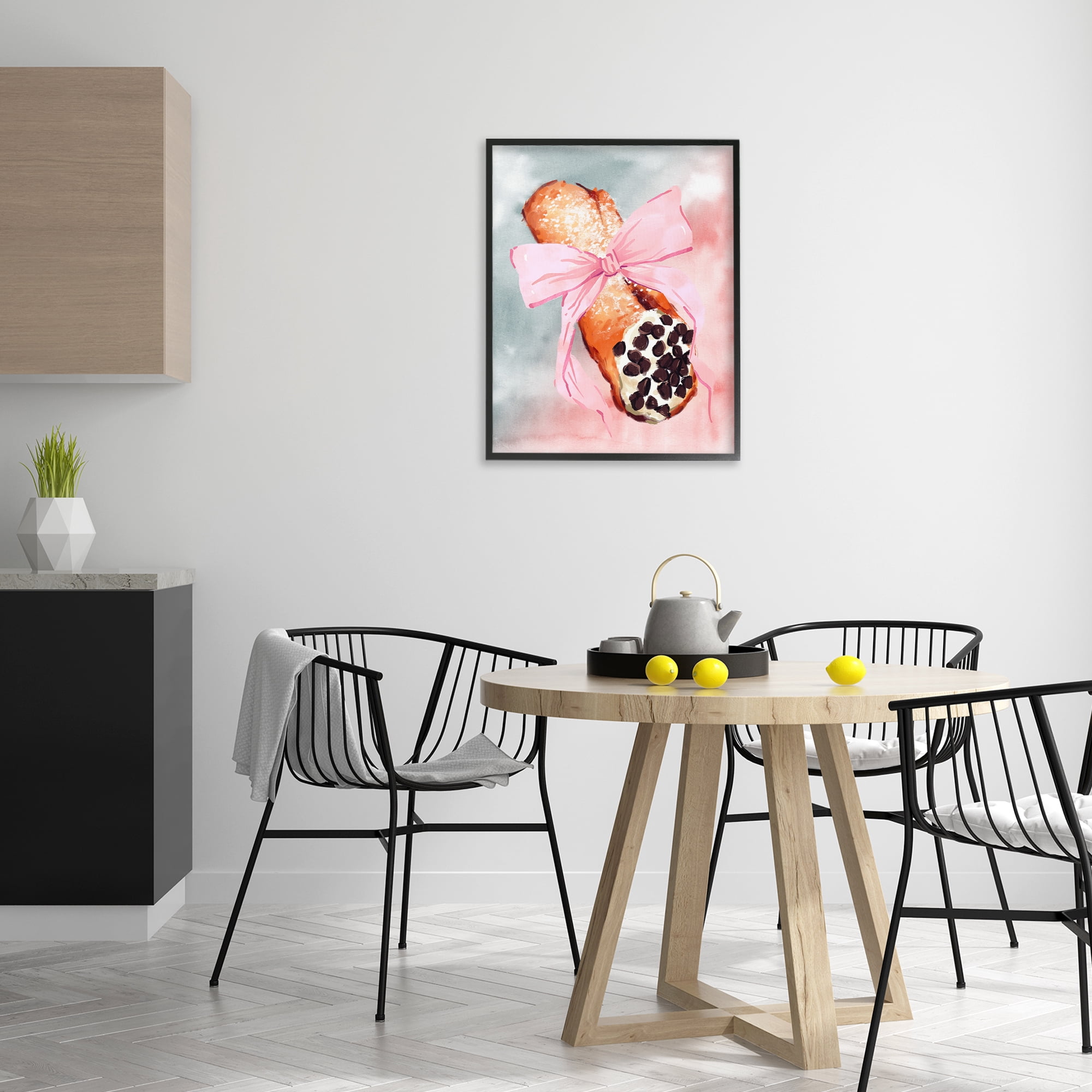 Stupell Industries Glam Cannoli Pastry Food & Beverage Painting Black Framed Art Print Wall Art, 24 x 30