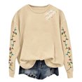 thumbnail image 5 of Blouses for Women Dressy Casual Round Neck Merry Christmas Printed Long Sleeved Top Sweatshirts Long Sleeve Shirts Fall Clothes Casual Tshirts Basic Tee, 5 of 5