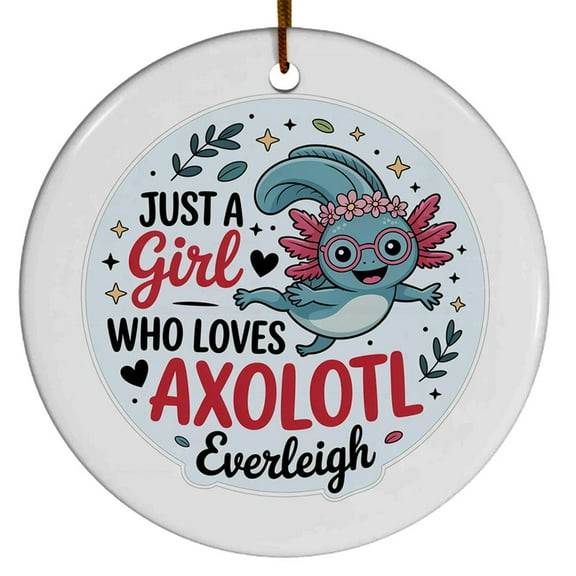 Awesome Axolotl Christmas Ornament 2025, Ornament Decoration, Customized Name Christmas Ornaments for Xmas Tree, Circle Christmas Ornament