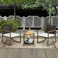 thumbnail image 3 of Gymax 3PCS Patio Rattan Rocking Chair Bistro Set Armrest Cushion Table w/ Storage Shelf, 3 of 10