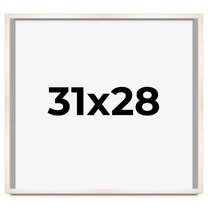 31x28 Frame White Wheat Solid Wood Picture Frame | Moulding Width 0.75 Inches | Interior Depth 0.5
