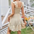 thumbnail image 5 of WCMZJ Women's Summer Casual Sleeveless Square Neck Dress 2025 Smocked Ruffle Backless Boho Beach Cute Teen Short Sundress Khaki L, 5 of 5