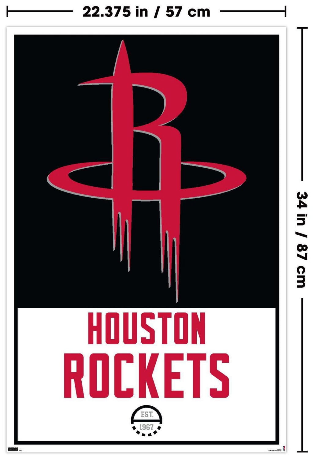 NBA Houston Rockets - Logo 21 Wall Poster, 22.375" x 34"