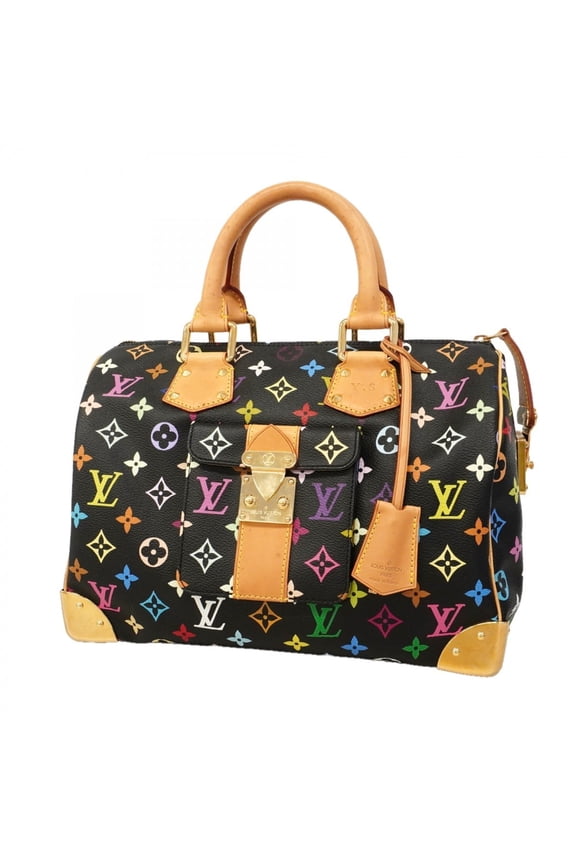 Pre-Owned Louis Vuitton Monogram Multicolor Speedy 30 Handbag M92642 Noir (Women's)