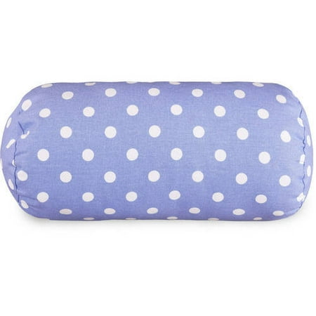 Majestic Home Goods Small Polka Dot Round Bolster Decorative Pillow, 18.5