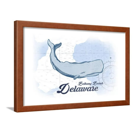 Bethany Beach Delaware Whale Blue Coastal Icon Framed Print Bethany Beach Delaware Whale Blue Coastal Icon Framed Print Wall Art By Lantern Press