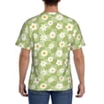 thumbnail image 3 of Vsdgher Daisies Flowers Print Men's Dry Fit Mesh Athletic Shirts Moisture Wicking Tennis T-Shirt Tops, 3 of 9