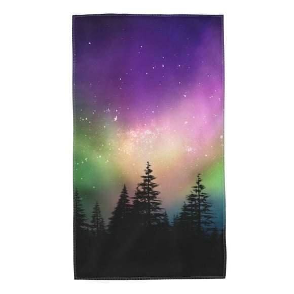 Saiise Northern Lights Print Hand Towel 27.5" x 16" Soft Absorbent Towel for Bathroom SPA Gym Hotel