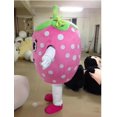 thumbnail image 4 of Nuevo disfraz de mascota de dibujos animados de lujo de fresa rosa para Halloween, Navidad y adultos, disfraz de mascota de peluche, 4 of 4