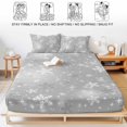 thumbnail image 5 of Twin XL Size Fitted Sheet Set - Grey Snowflake Christmas 2 Piece Bedding Sets 16" Deep Pocket Fitted Sheet with 1 Pillowcases, Winter Xmas Snowflake Gray Modern Art Microfiber Hotel Bed Sheets, 5 of 9