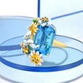 thumbnail image 6 of Santuzza 925 Sterling Silver Daisy Butterfly Ring Blue Glass Enamel Flower Ring for Women, 6 of 6