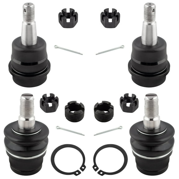 BOXI 4pcs Front Upper Lower Ball Joints Fit for Jeep Grand Cherokee 1993-1998/Wrangler 1990-2006/Cherokee 1990-2001/Comanche 1990-1992/Grand Wagoneer 1993/Wagoneer 1990/TJ 1997-2006 | K3161 K3134