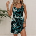 thumbnail image 4 of Womens Dress Shirts, Casual Tank With Pockets Floral Boho Beach T Shirts Round Neck Dresses Formal Midi Women Mother Of Groom Dresses For Wedding 1950S Dresses Shirt Dresses (XXL, Dark Green) ZMTing, 4 of 5
