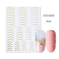 thumbnail image 5 of 1pcs Gold Silver Sliders 3D Nail Stickers Straight Curved Liners Stripe Tape Wraps Geometric Nail Art Decorations BESTZG001 013, 5 of 5