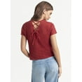 thumbnail image 3 of Jessica Simpson Women's Alicia Crochet Tee with Lace Up Back, Sizes XS-XL, 3 of 6