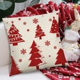 thumbnail image 2 of Luoshdecor Christmas Theme Pillow Cover, 18x18 in Red White Merry Christmas Throw Pillow Covers,Xmas Gift for Sofa, Bed,Home Decoration, 2 of 6