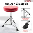 thumbnail image 5 of 5 Core Adjustable Padded Drum Throne with Anti-Slip Feet, 5 of 5