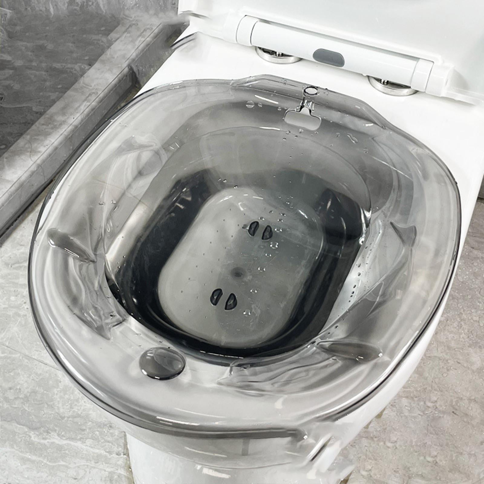 Adults Sitz Bath with Flusher for Standard Toilet Perineal Soaking