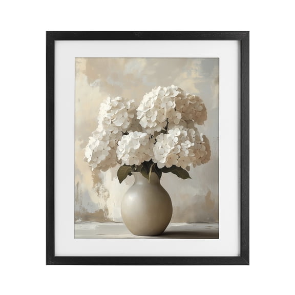 Stupell Industries French Country Vase of Hydrangeas in Bloom Black Framed Print Under Glass, 13 x 16, by LSR Design Studio
