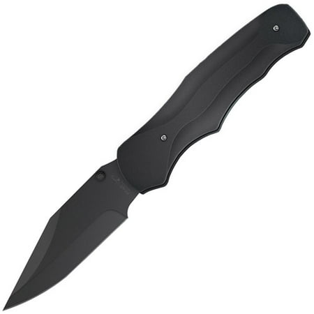 Bear OPS Manual Control Folding Modified Clip Point Rancor Knife, Titanium Black Blade with Black G-10 Handle