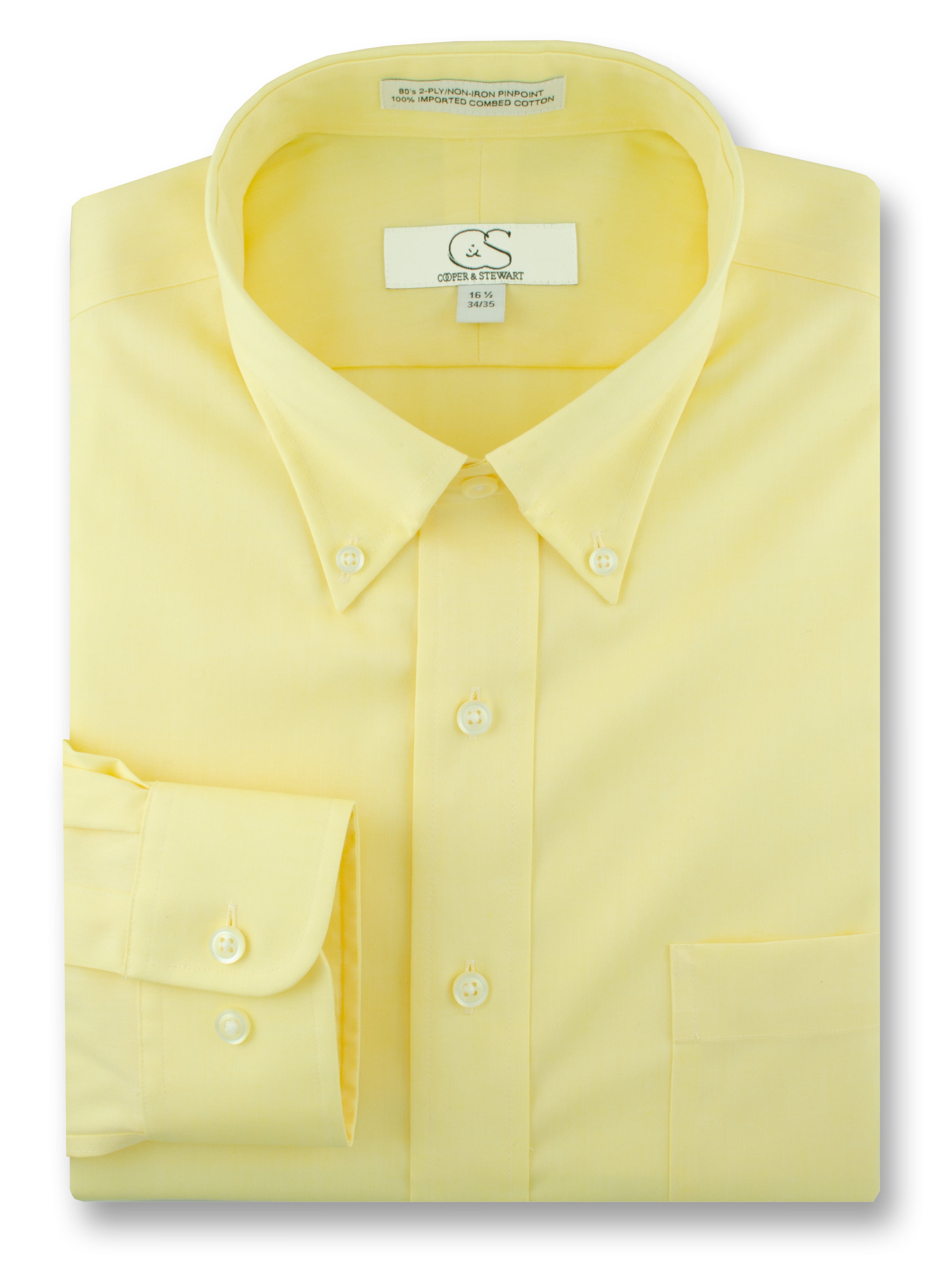 COOPER /& STEWART Big /& Tall Non-Iron Pinpoint Button-Down Collar Dress Shirt