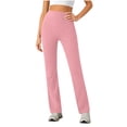 thumbnail image 2 of VBVC Women's High Waisted Straight Leg Yoga Pants,Ladies Stretchy Workout Trousers,Casual Slim Fit Bootcut Leggings For Women,Pink,S-2XL, 2 of 6