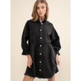 thumbnail image 4 of Vestido camisero vaquero de una sola botonadura para mujer, informal, holgado, sencillo, retro, para ir al trabajo, para otoño e invierno, nuevo, 4 of 5