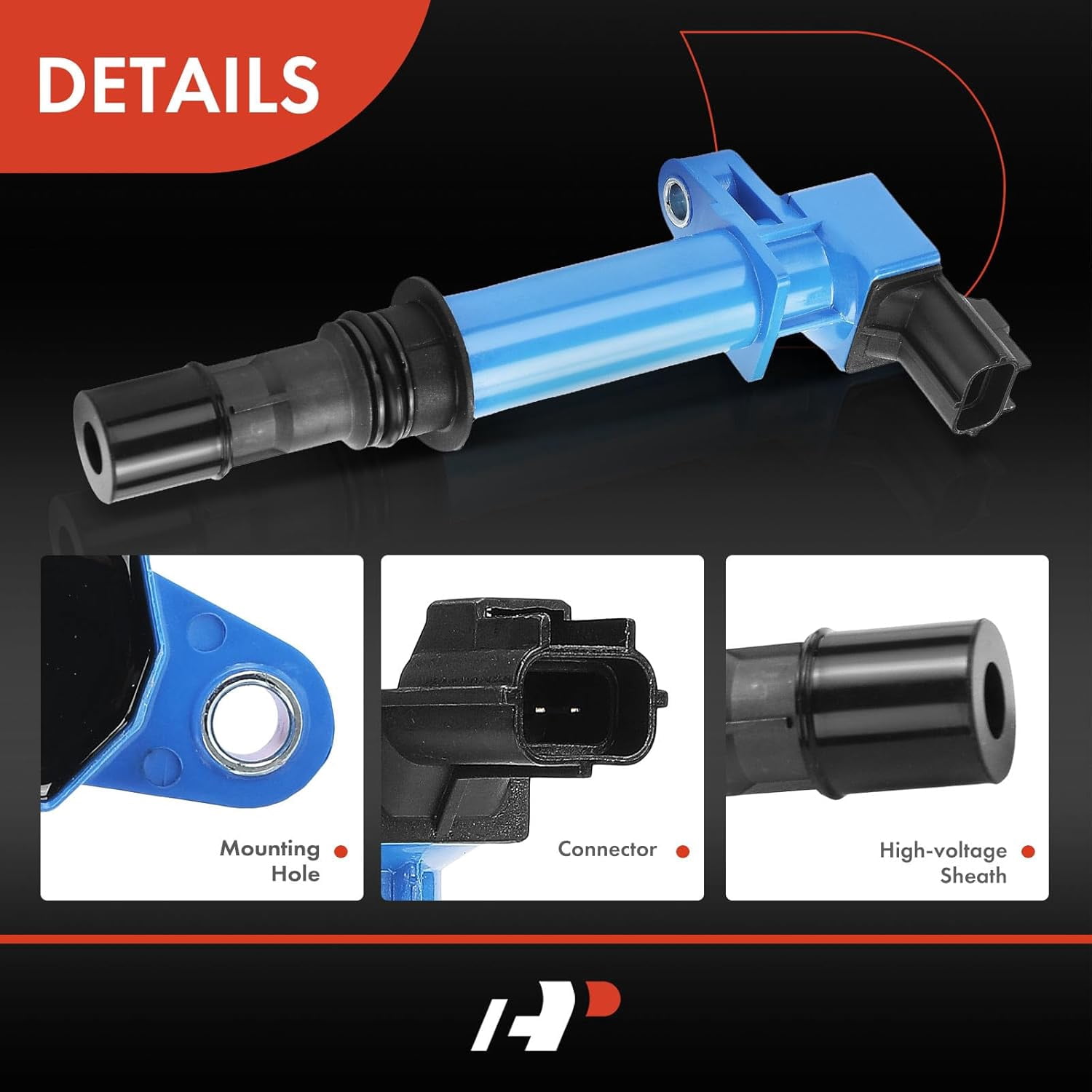 A-Premium (Blue) Engine Ignition Coil Pack Compatible with Jeep Grand Cherokee 1999-2005/2007 & Dodge Ram 1500 2002/2004-2007, Durango 2000-2005, Dakota & Mitsubishi Raider & Chrysler Aspen, 8-PC Set