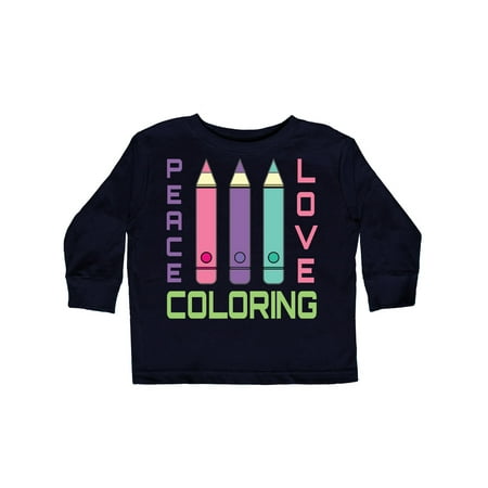 

Inktastic Coloring Colored Pencils Girls Art Gift Toddler Toddler Girl Long Sleeve T-Shirt