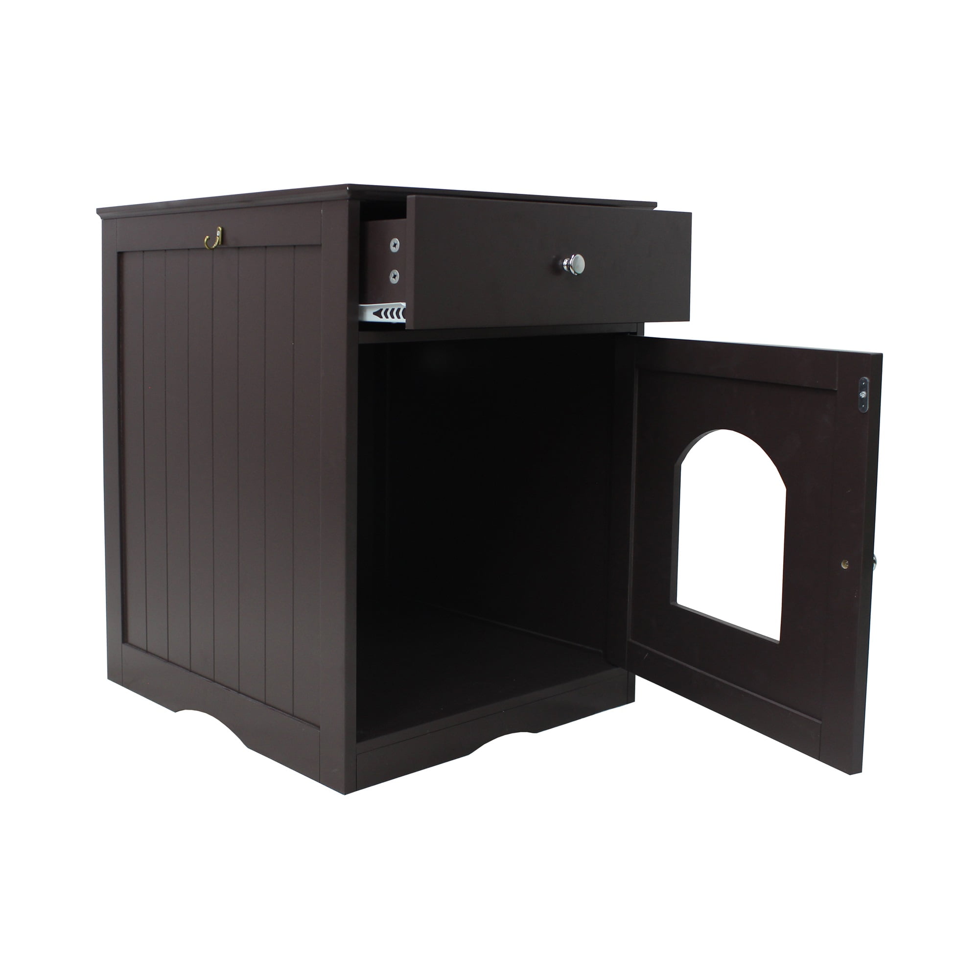 Decorative Cat House & Side Table, Cat Home Nightstand, Indoor Pet Crate Litter Box Enclosure