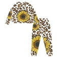 thumbnail image 5 of Yuyamidu 2 Pack Leopard Print Pajamas for Women Set Long Sleeve Sweatshirt and Sweatpants Size S Sunflower Scoop Neck Sleep Set Casual Daily Wear Clothes Athletic Clothing, 5 of 7
