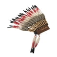 thumbnail image 2 of Chief Indian Feather Feather Stardress Decorative Cosplay Headwear para el rendimiento del escenario Rojo gris, 2 of 8