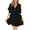 Black, variant on Women's Above Knee Length Bathing Suit Elastic Band Beachwear Bunched Spring Break Chic Billowy Curvy Cool Black One Size