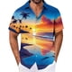 thumbnail image 5 of Ceisia Men's Golden Beach Coconut Shadow Sunset Print Short Sleeve Button Down Hawaiian Shirt With Chest Pocket Multicolor XXXXL Gifts, 5 of 6